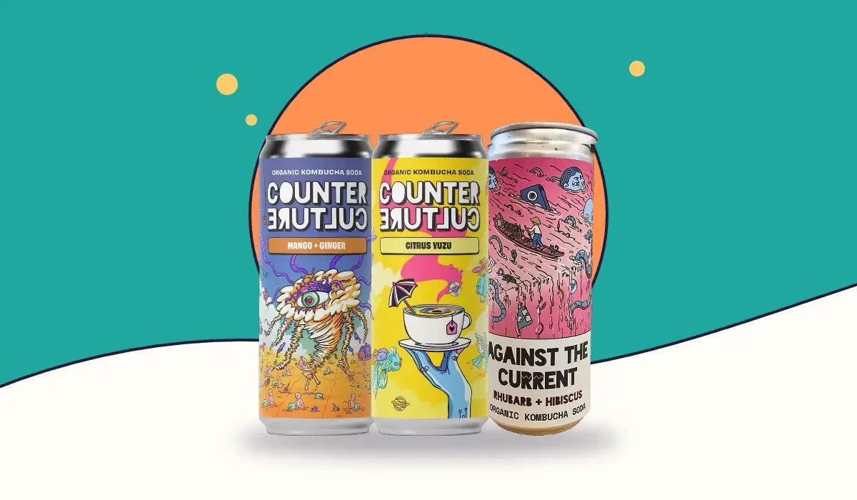 Counter Culture kombucha soda cans