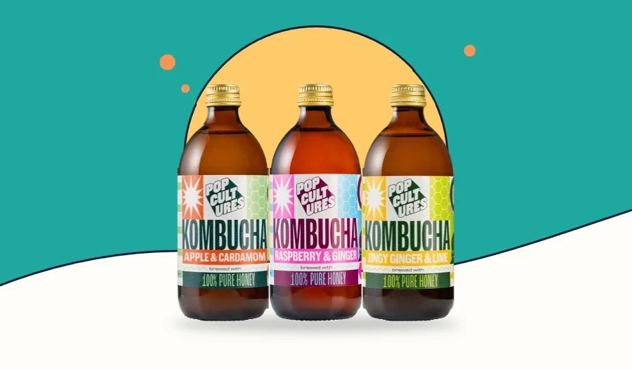 Pop Cultures Jun Kombucha range: Apple & Cardamom, Raspberry & Ginger and Zingy Ginger & Lime