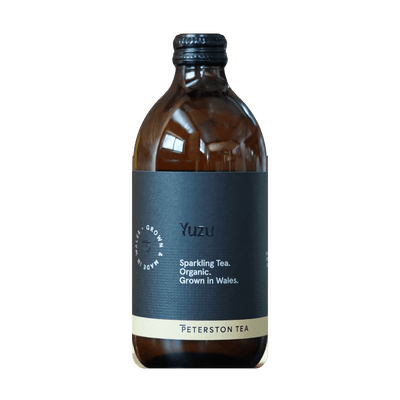 Peterston Tea Kombucha Yuzu, amber bottle