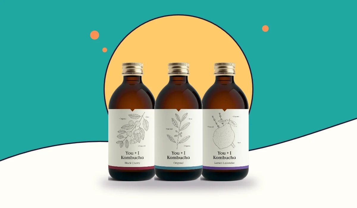 You + I kombucha bottles