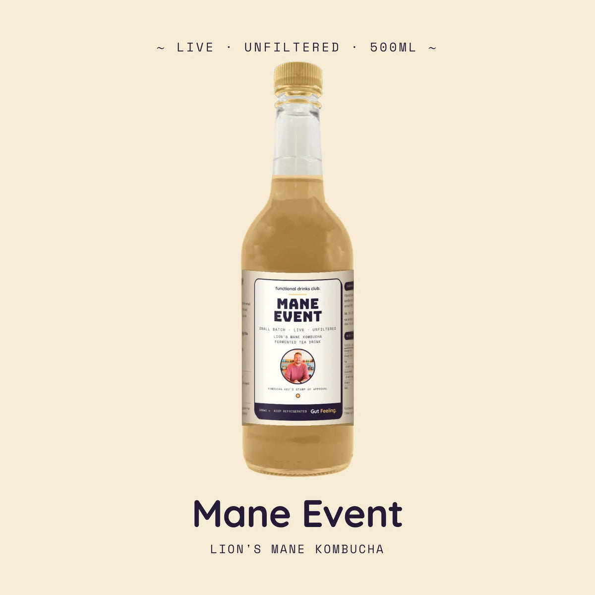 Mane Event | Lion's Mane Kombucha 500ml - Functional Drinks Club