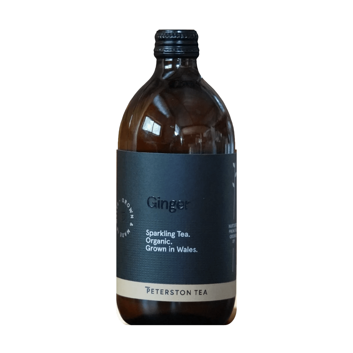 Peterston Tea Kombucha Ginger, amber bottle