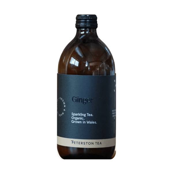 Peterston Tea Kombucha Ginger, amber bottle